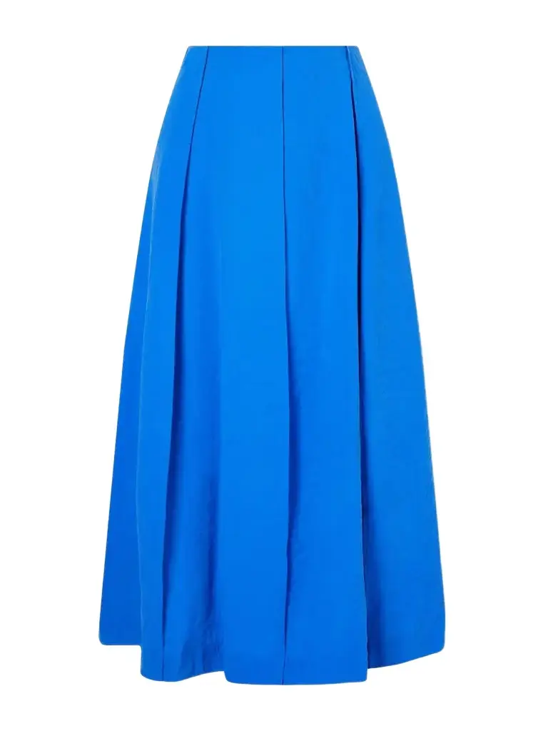 Theory Pleated Silk-blend Crepe Midi Skirt | Image 1 Theory Pleated Silk-blend Crepe Midi Skirt | Image 1