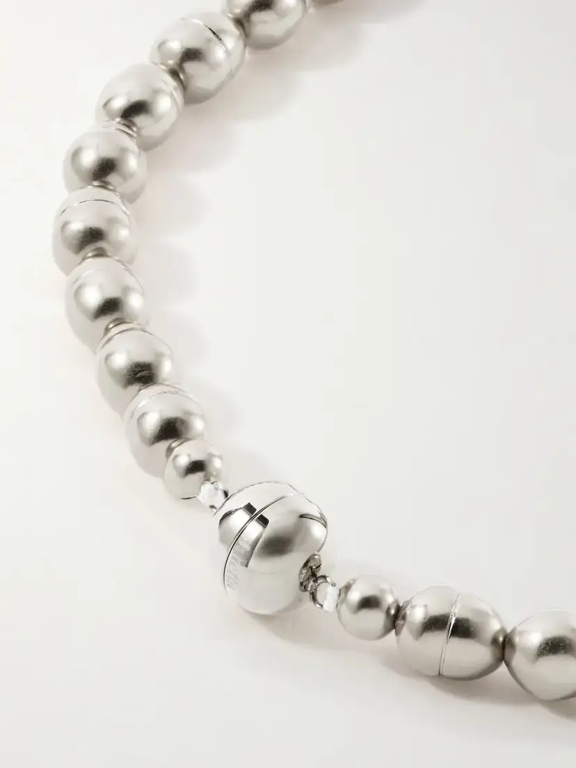 Julietta Mykonos Rhodium-pleated Beaded Necklace | Thumbnail 3 Julietta Mykonos Rhodium-pleated Beaded Necklace | Thumbnail 3