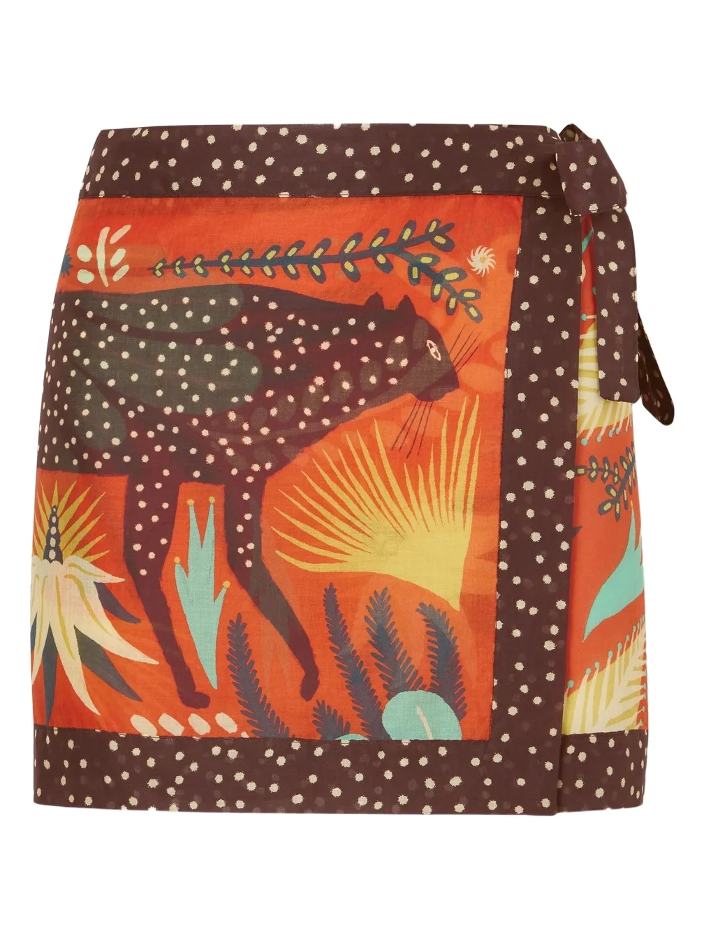 Printed Cotton-voile Mini Wrap Skirt