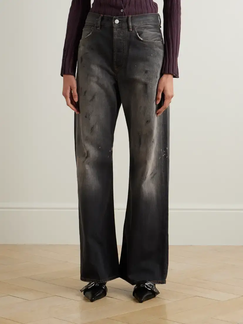 Acne Studios 2021 Distressed Low-rise Wide-leg Organic Jeans | Thumbnail 3 Acne Studios 2021 Distressed Low-rise Wide-leg Organic Jeans | Thumbnail 3