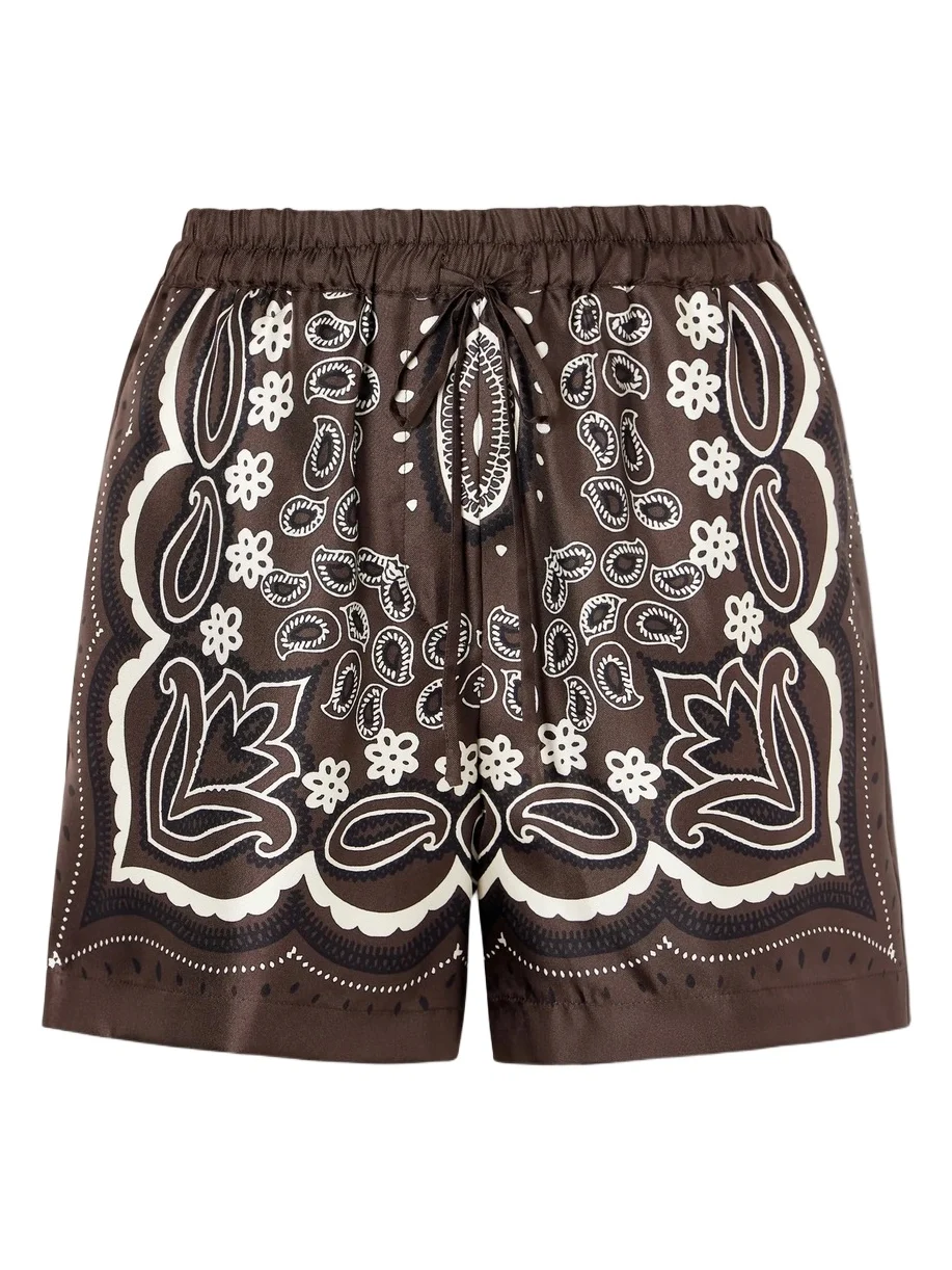 Frances Bandana-print Silk-twill Shorts