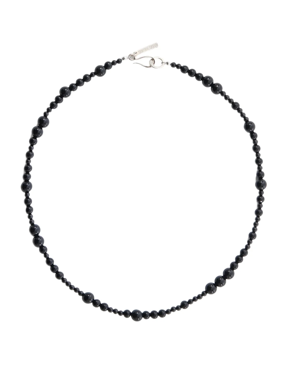 Constellation Sterling Silver And Onyx Beaded Necklace