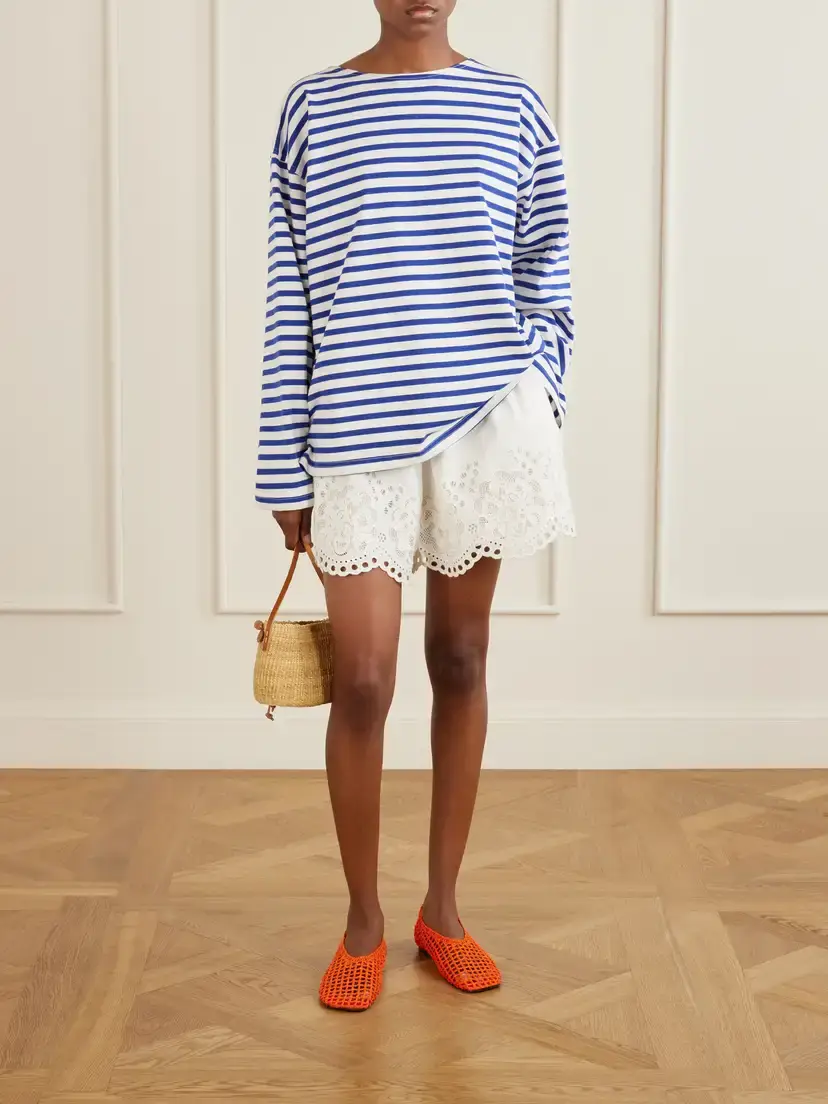 Sea Gardener Embroidered Cotton And Linen-blend Shorts - White | Thumbnail 2