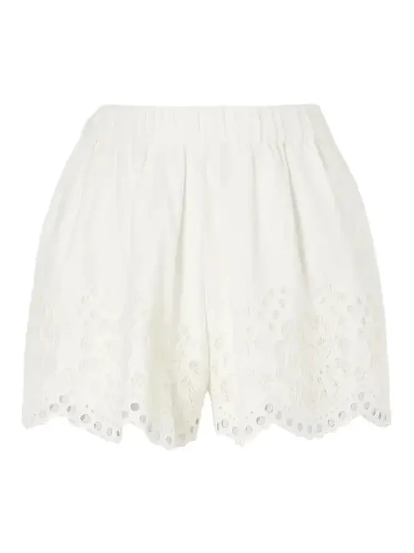 Gardener Embroidered Cotton And Linen-blend Shorts - White