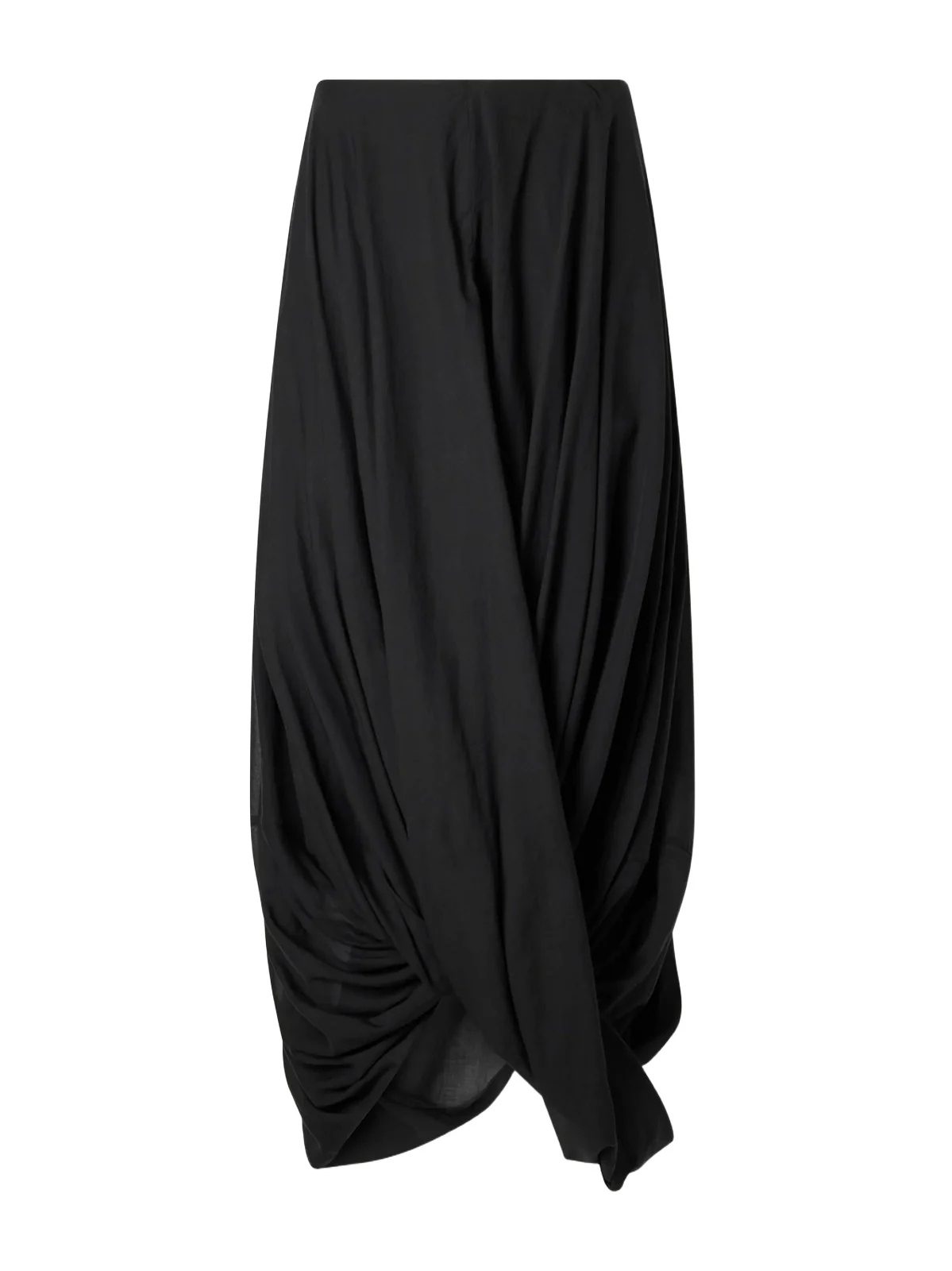 Cocoon Draped Lyocell And Organic Cotton-blend Maxi Skirt
