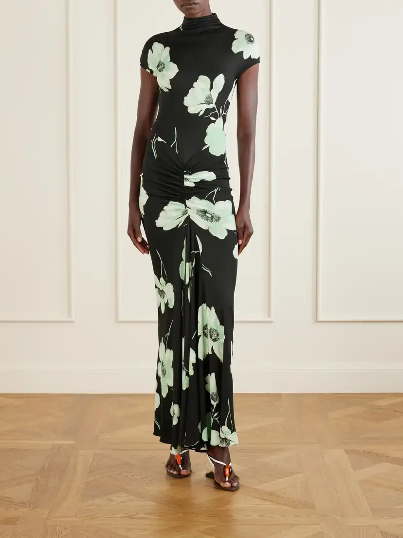 Alaïa Jersey Floral-print Maxi Dress | Thumbnail 2 Alaïa Jersey Floral-print Maxi Dress | Thumbnail 2