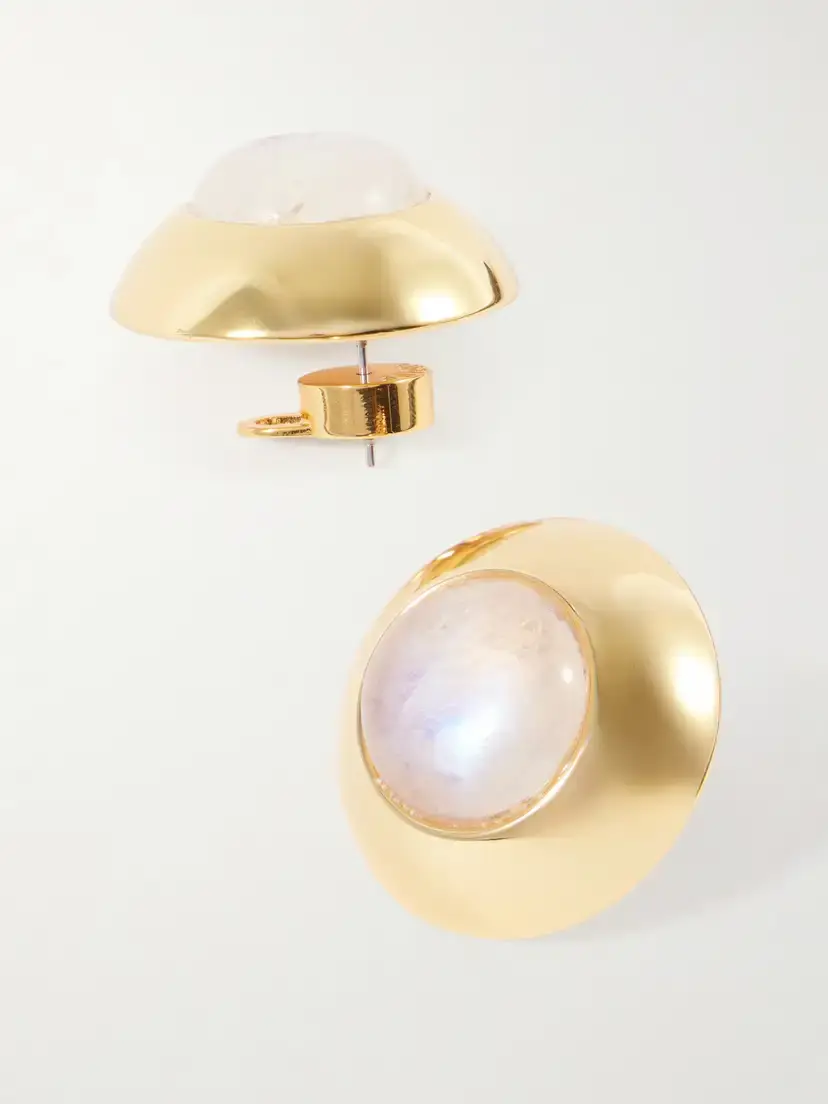 Julietta Gold-plated And Moonstone Earrings | Thumbnail 3 Julietta Gold-plated And Moonstone Earrings | Thumbnail 3