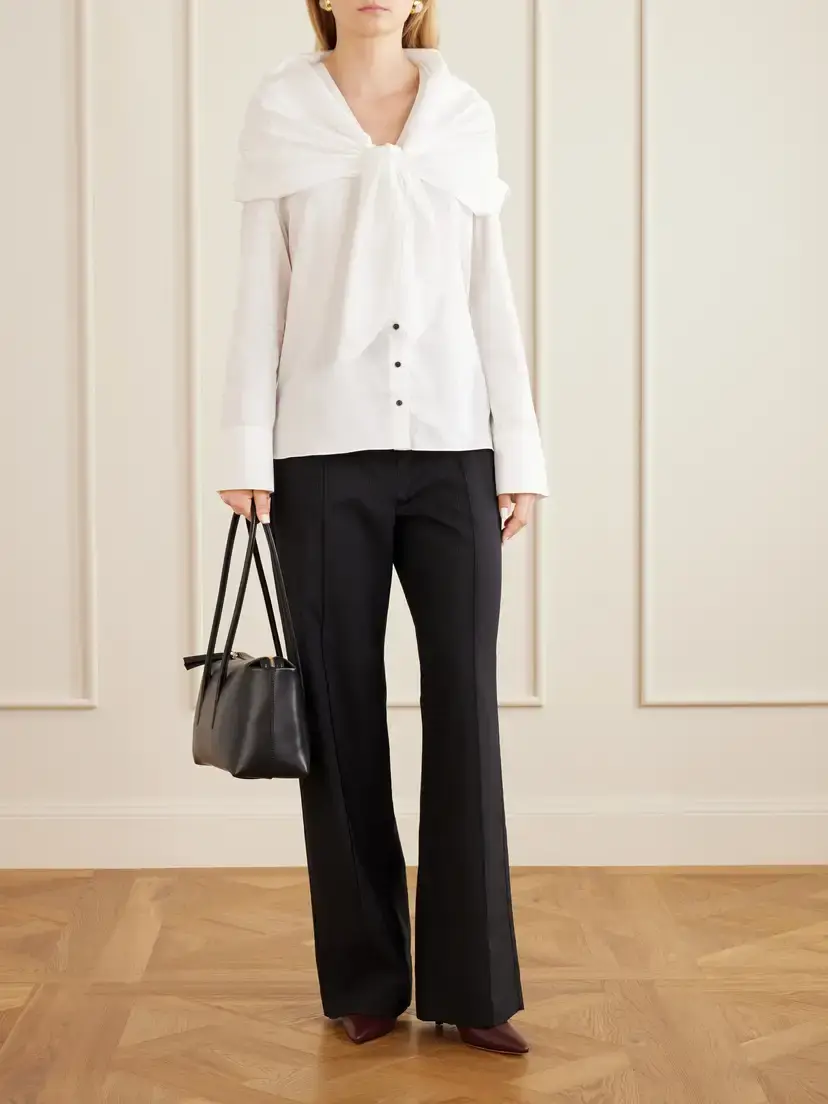 Tove Nia Scarf-detailed Cotton-poplin Shirt | Thumbnail 2