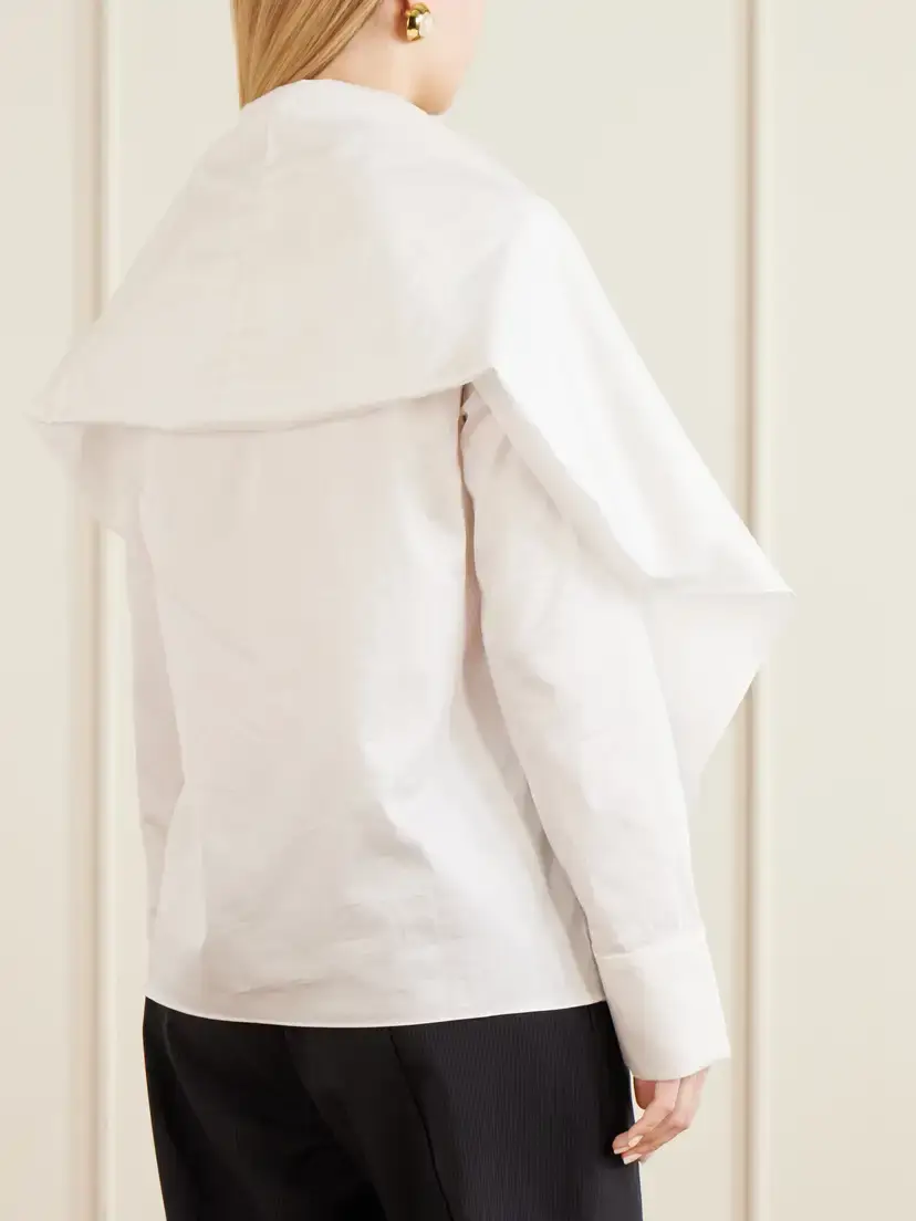 Tove Nia Scarf-detailed Cotton-poplin Shirt | Thumbnail 4