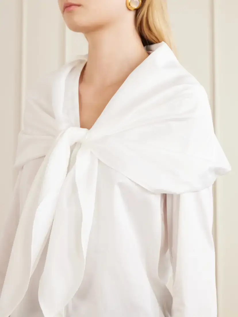 Tove Nia Scarf-detailed Cotton-poplin Shirt | Thumbnail 5