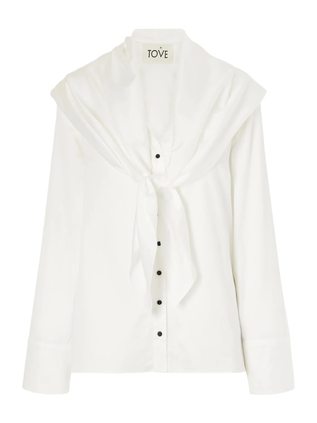 Nia Scarf-detailed Cotton-poplin Shirt Nia Scarf-detailed Cotton-poplin Shirt