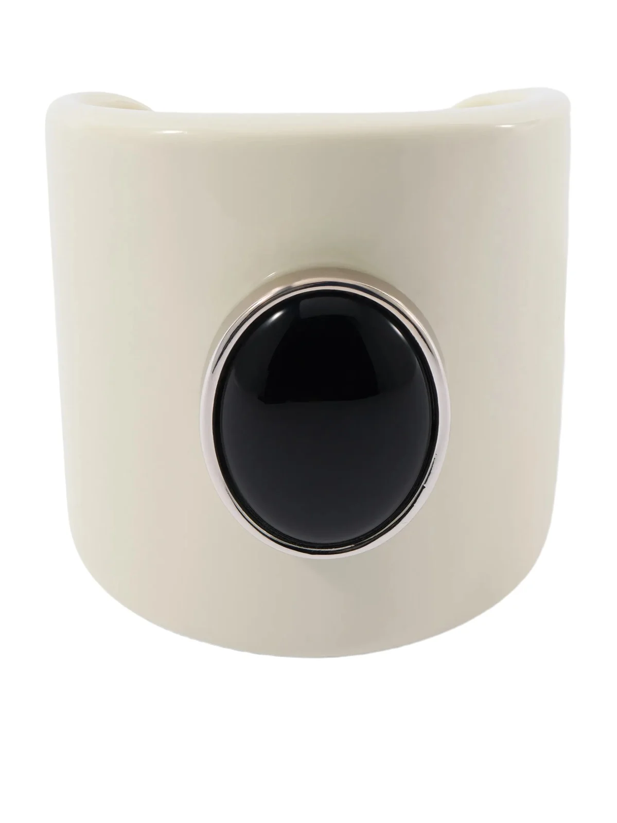 Nera Rhodium-pleated, Resin And Onyx Cuff - Neutrals Nera Rhodium-pleated, Resin And Onyx Cuff - Neutrals
