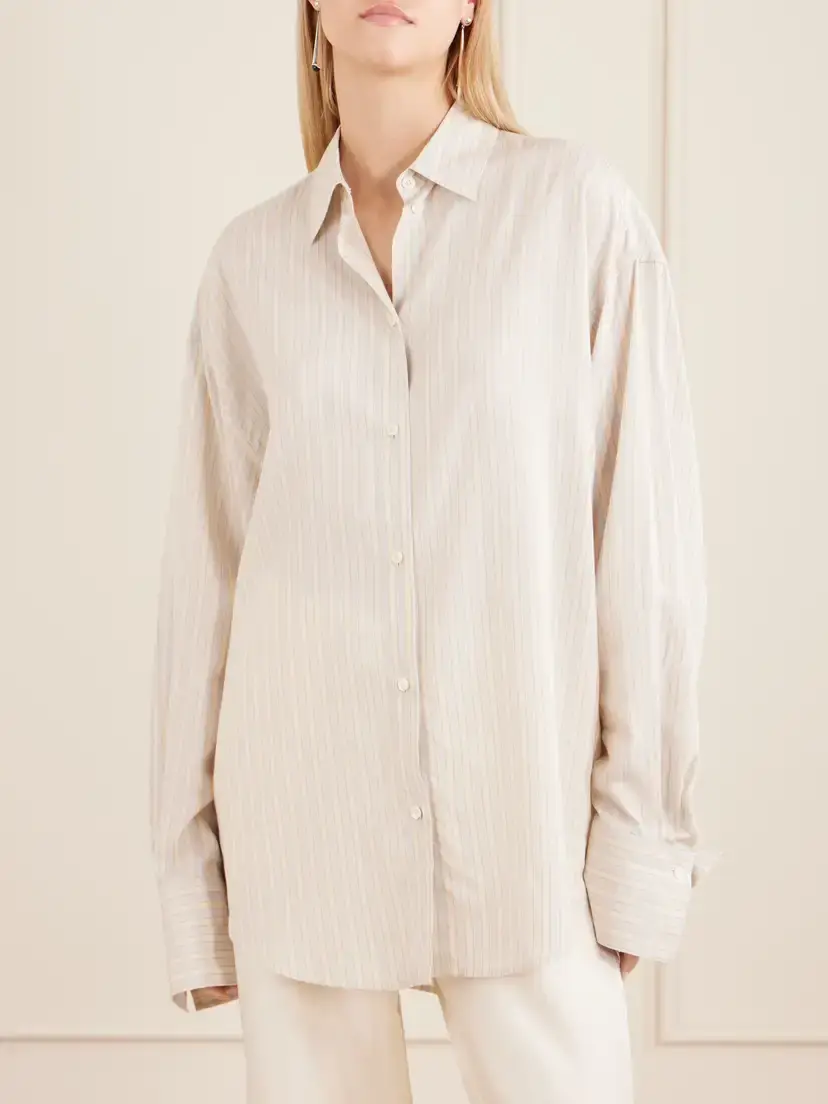 TOTEME Striped Woven Shirt | Thumbnail 3