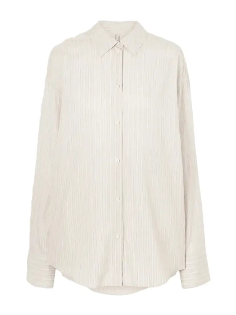 TOTEME Striped Woven Shirt | Image 1 TOTEME Striped Woven Shirt | Image 1