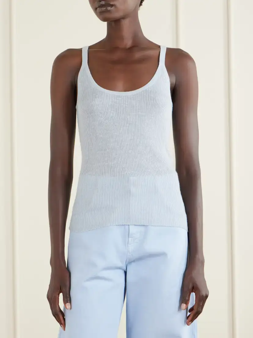 Gabriela Hearst Cinxia Ribbed Cashmere, Silk And Hemp-blend Tank | Thumbnail 3 Gabriela Hearst Cinxia Ribbed Cashmere, Silk And Hemp-blend Tank | Thumbnail 3