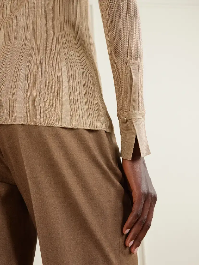 Gabriela Hearst Tamar Ribbed Silk Shirt | Thumbnail 6 Gabriela Hearst Tamar Ribbed Silk Shirt | Thumbnail 6