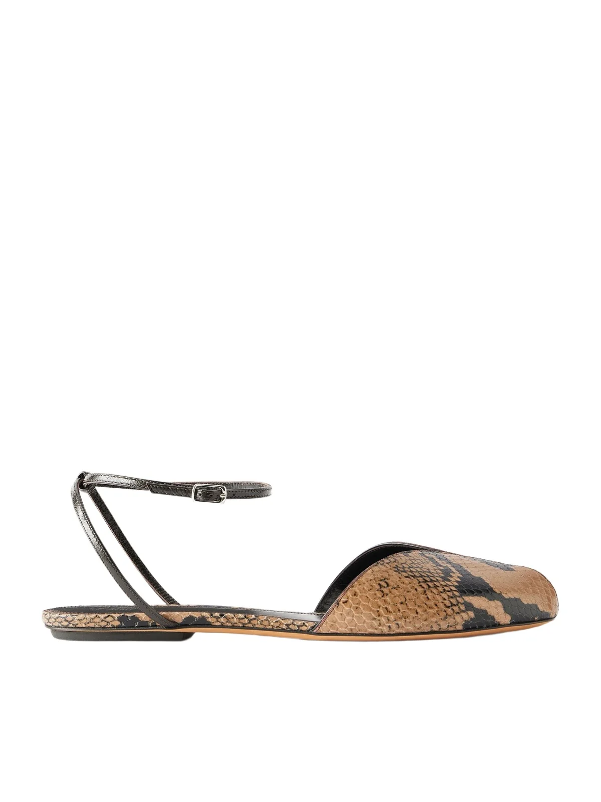 Valetta Snake-effect Leather Flats