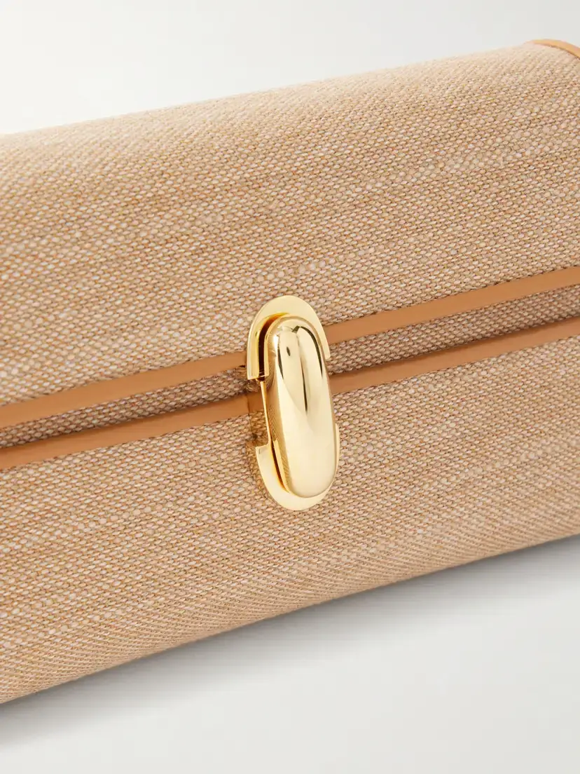 Savette Symmetry Leather-trimmed Canvas Mini Shoulder Bag | Thumbnail 5 Savette Symmetry Leather-trimmed Canvas Mini Shoulder Bag | Thumbnail 5