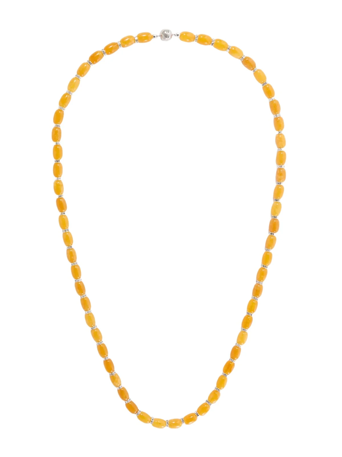 Donna Rhodium-pleated, Rhodochrosite And Crystal Beaded Necklace Donna Rhodium-pleated, Rhodochrosite And Crystal Beaded Necklace