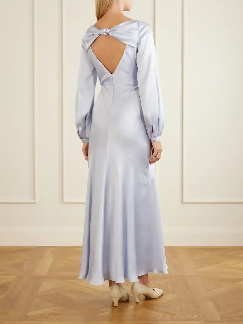 Gabriela Hearst Peyton Knotted Cut-out Satin-silk Maxi Dress | Thumbnail 3