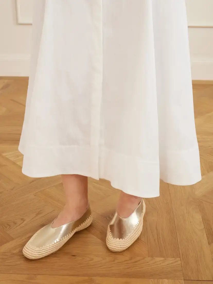 Gabriela Hearst Strength Metallic Leather And Raffia Ballet Flats | Thumbnail 2 Gabriela Hearst Strength Metallic Leather And Raffia Ballet Flats | Thumbnail 2