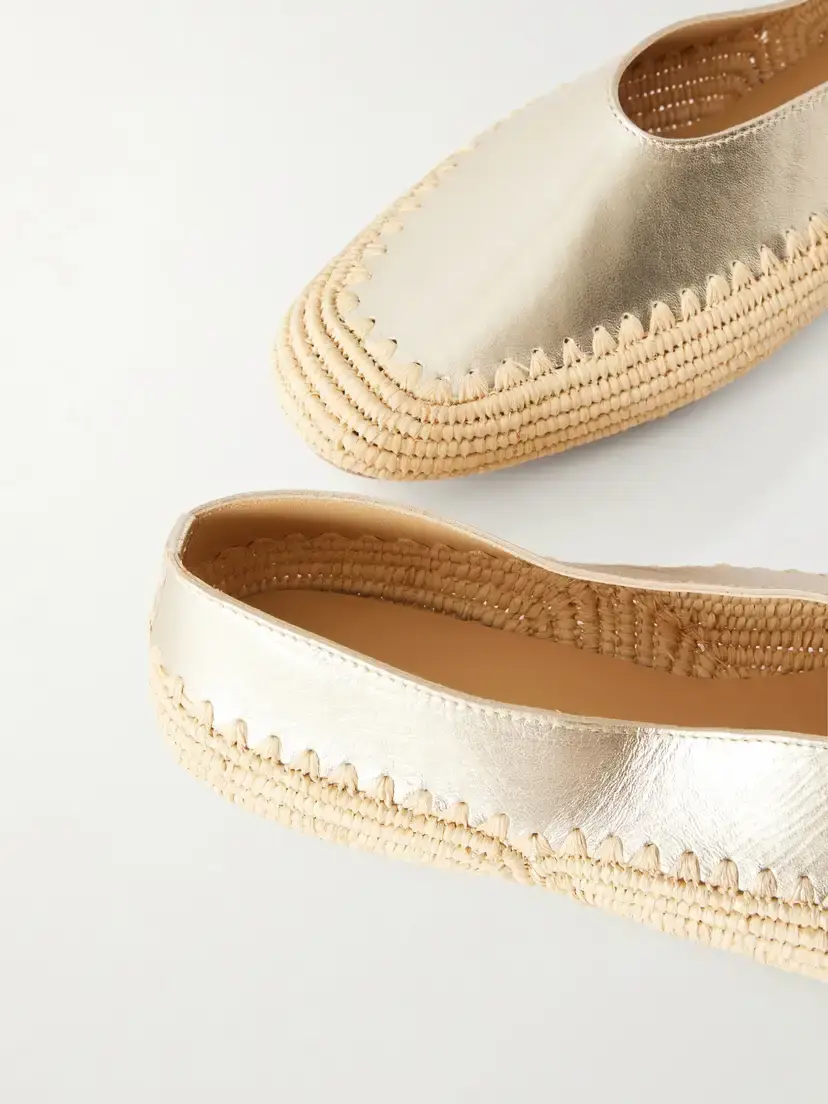 Gabriela Hearst Strength Metallic Leather And Raffia Ballet Flats | Thumbnail 5 Gabriela Hearst Strength Metallic Leather And Raffia Ballet Flats | Thumbnail 5