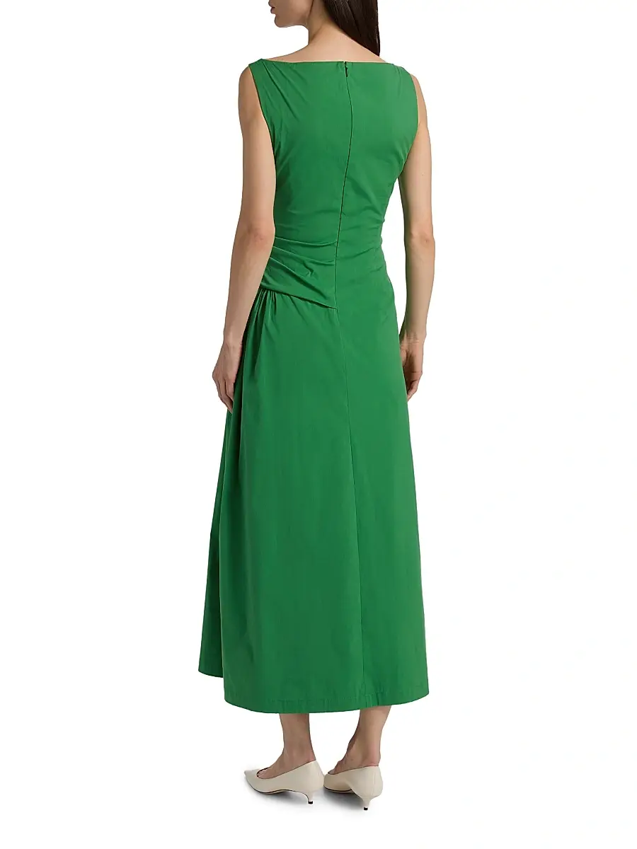 Lela Rose Women's Poplin Cotton-Blend Flounce Midi-Dress | Thumbnail 5 Lela Rose Women's Poplin Cotton-Blend Flounce Midi-Dress | Thumbnail 5