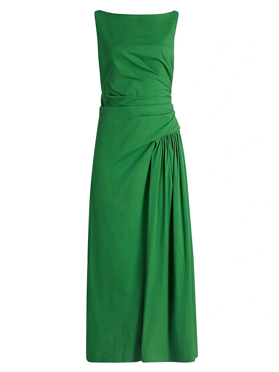 Lela Rose Women's Poplin Cotton-Blend Flounce Midi-Dress - Fern - Size 16 | Image 1 Lela Rose Women's Poplin Cotton-Blend Flounce Midi-Dress - Fern - Size 16 | Image 1