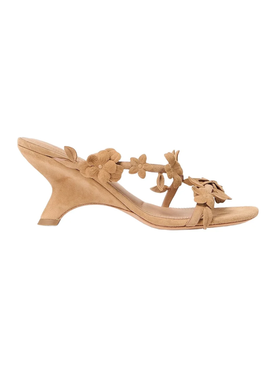 Women's Willow 75MM Flower-Appliqué Suede Sandals