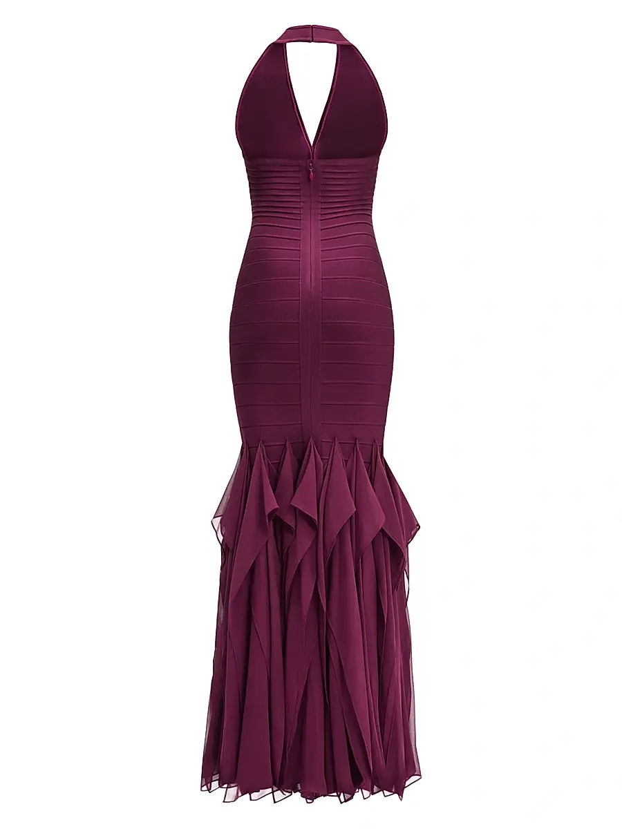 Hervé Léger Women's The Louisa Bandage Chiffon Gown | Thumbnail 2 Hervé Léger Women's The Louisa Bandage Chiffon Gown | Thumbnail 2
