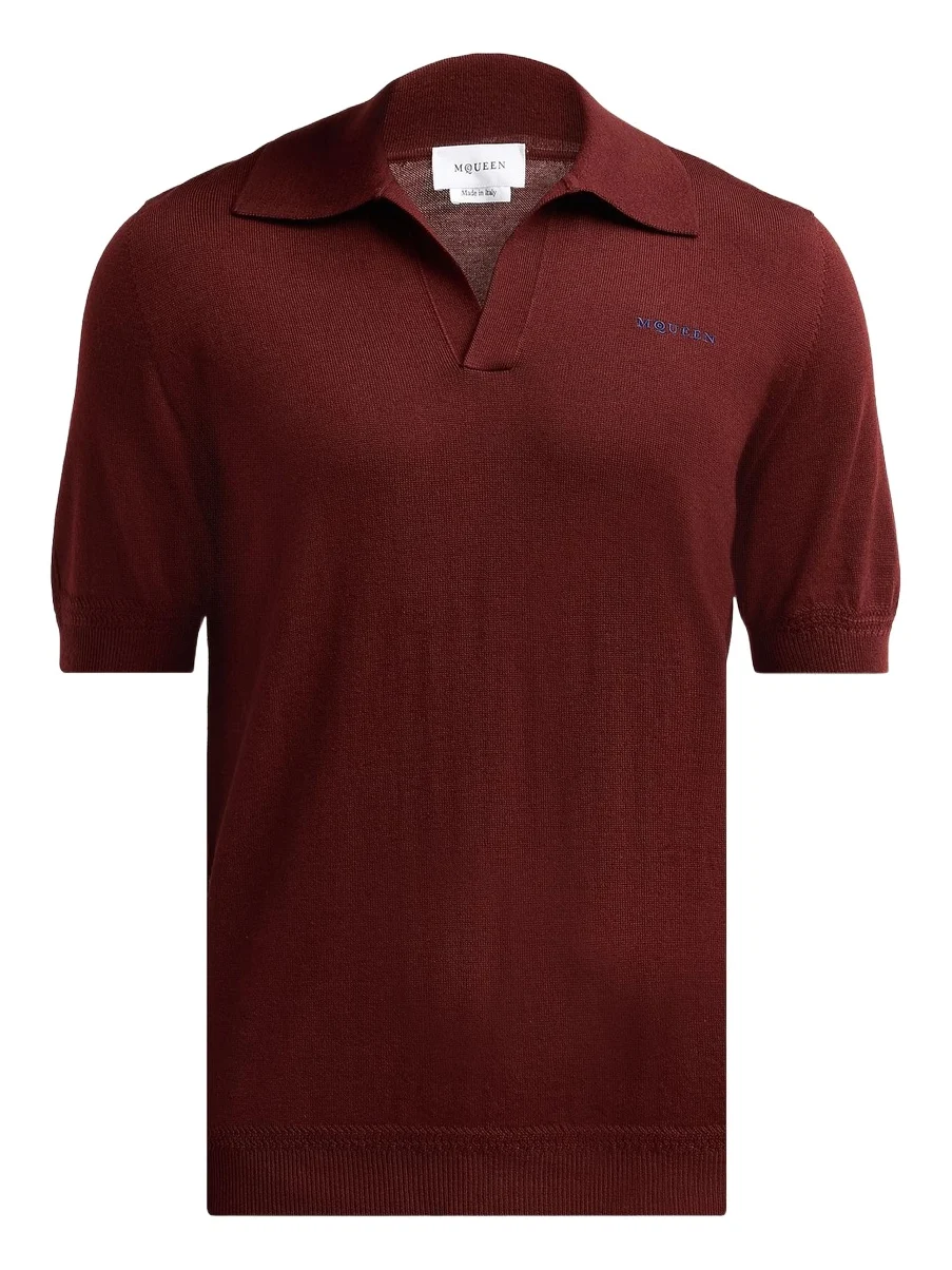 Men's Embroidered Wool Polo Shirt Men's Embroidered Wool Polo Shirt