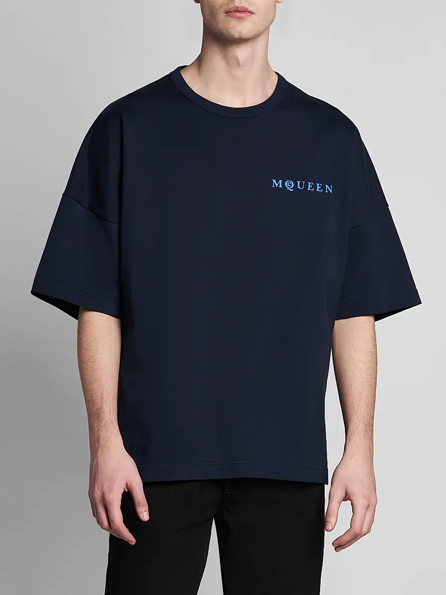 Alexander McQueen Men's Logo Cotton Crewneck T-Shirt | Thumbnail 3 Alexander McQueen Men's Logo Cotton Crewneck T-Shirt | Thumbnail 3