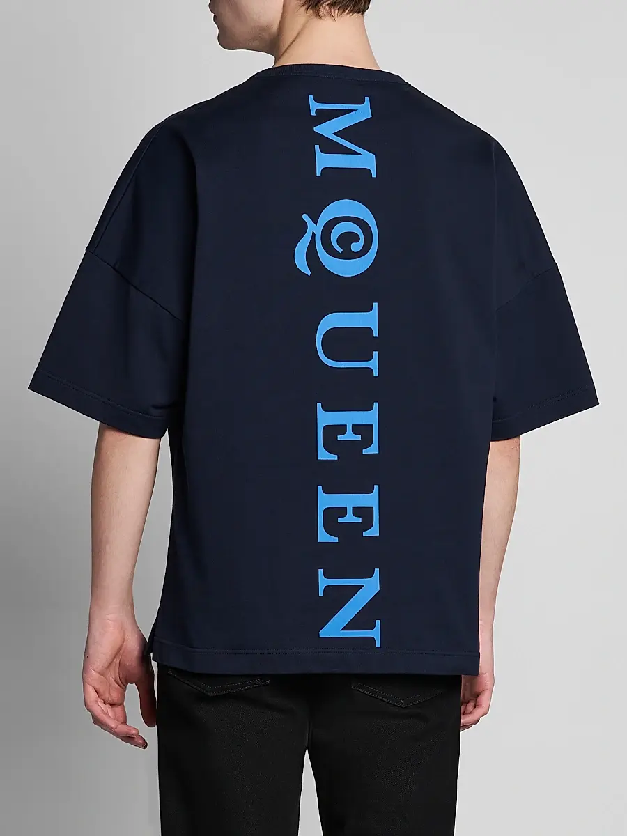 Alexander McQueen Men's Logo Cotton Crewneck T-Shirt | Thumbnail 5 Alexander McQueen Men's Logo Cotton Crewneck T-Shirt | Thumbnail 5