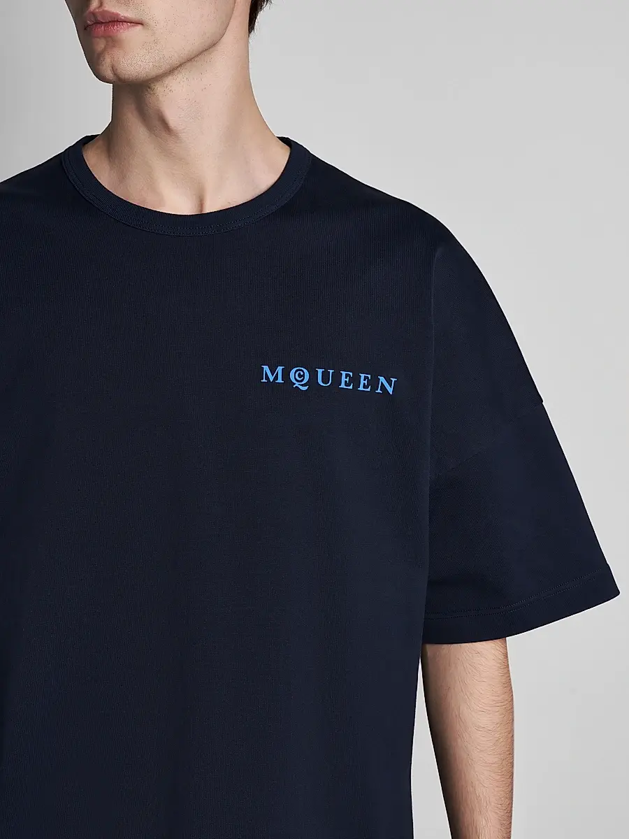 Alexander McQueen Men's Logo Cotton Crewneck T-Shirt | Thumbnail 6 Alexander McQueen Men's Logo Cotton Crewneck T-Shirt | Thumbnail 6