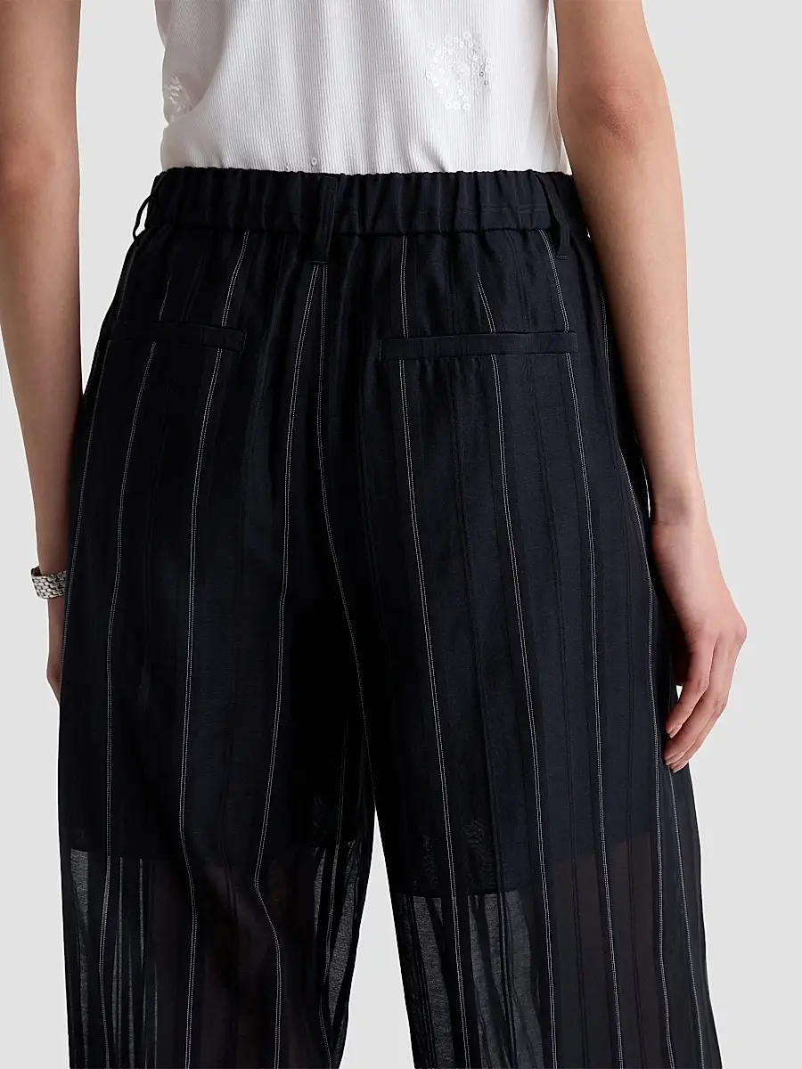 AG Jeans Women's Anna Pinstriped Cotton-Silk Trousers | Thumbnail 5 AG Jeans Women's Anna Pinstriped Cotton-Silk Trousers | Thumbnail 5