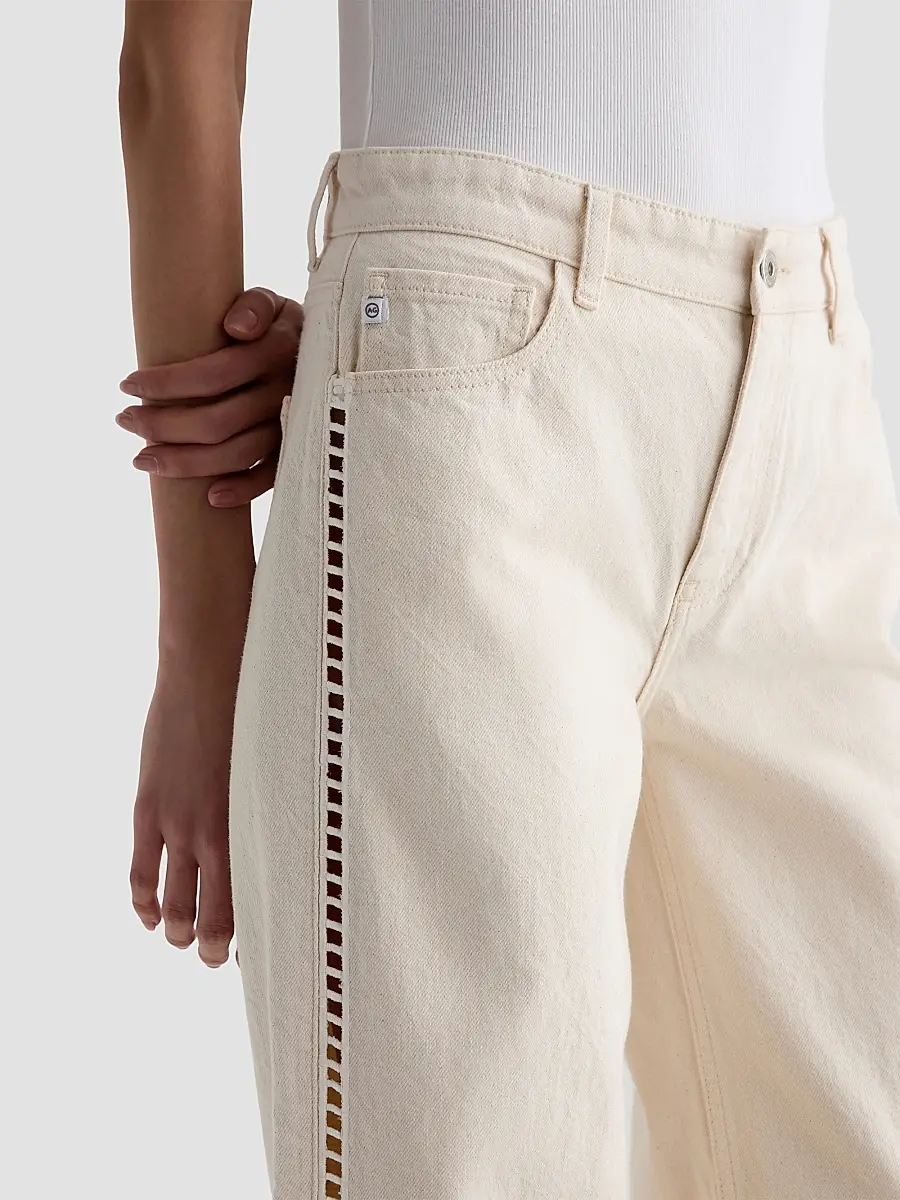 AG Jeans Women's Saige Ladder Lace-Trim Wide-Leg Crop Jeans | Thumbnail 5 AG Jeans Women's Saige Ladder Lace-Trim Wide-Leg Crop Jeans | Thumbnail 5