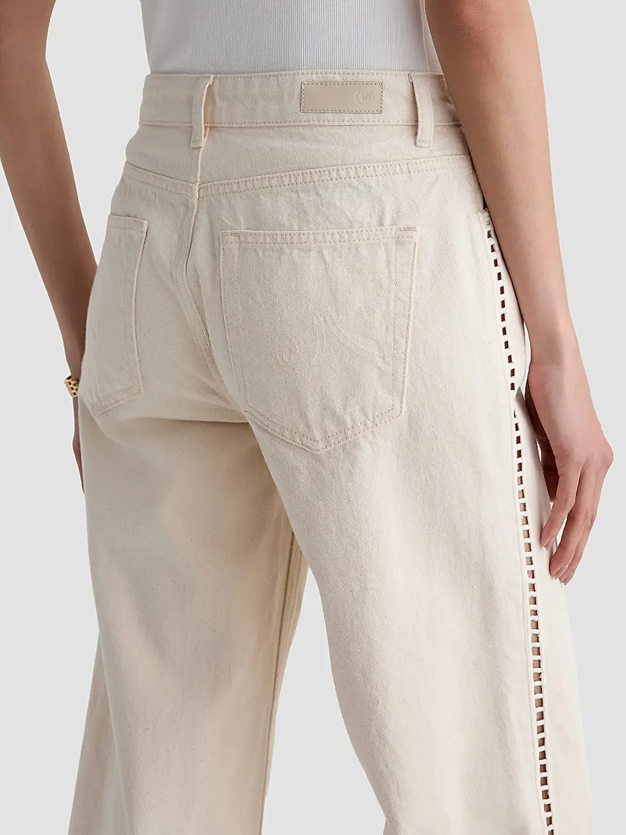 AG Jeans Women's Saige Ladder Lace-Trim Wide-Leg Crop Jeans | Thumbnail 6 AG Jeans Women's Saige Ladder Lace-Trim Wide-Leg Crop Jeans | Thumbnail 6