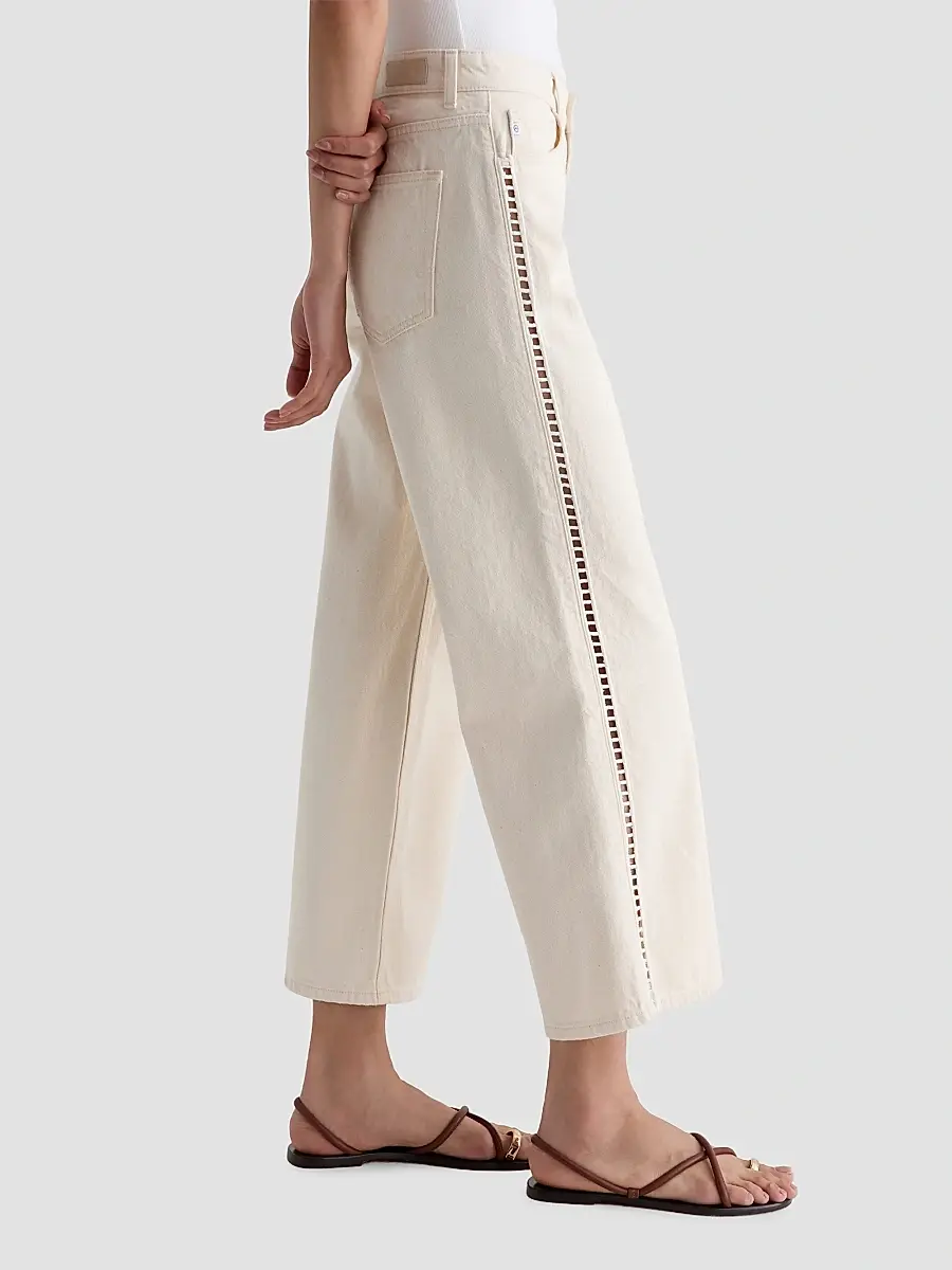 AG Jeans Women's Saige Ladder Lace-Trim Wide-Leg Crop Jeans | Thumbnail 7 AG Jeans Women's Saige Ladder Lace-Trim Wide-Leg Crop Jeans | Thumbnail 7
