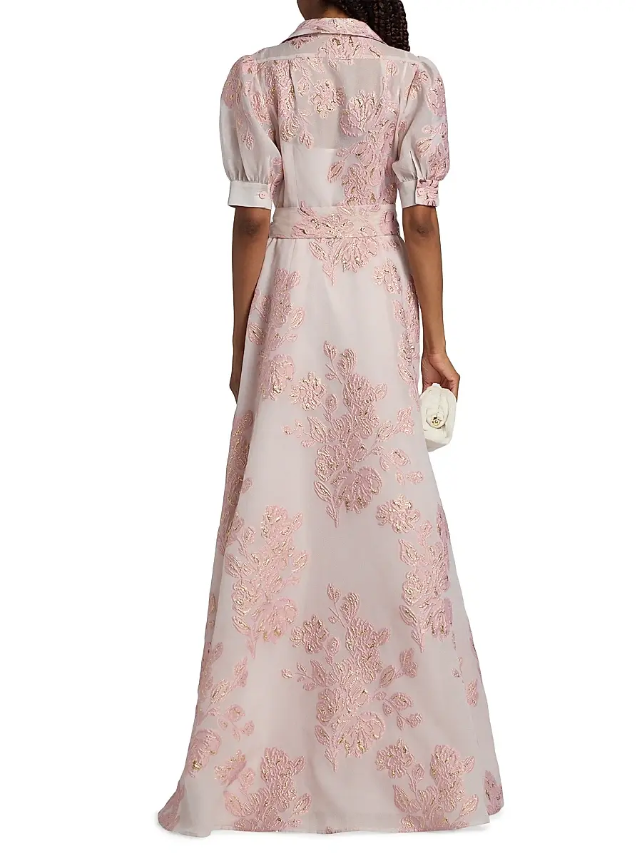 Teri Jon by Rickie Freeman Women's Brocade Shirtwaist Gown | Thumbnail 5 Teri Jon by Rickie Freeman Women's Brocade Shirtwaist Gown | Thumbnail 5