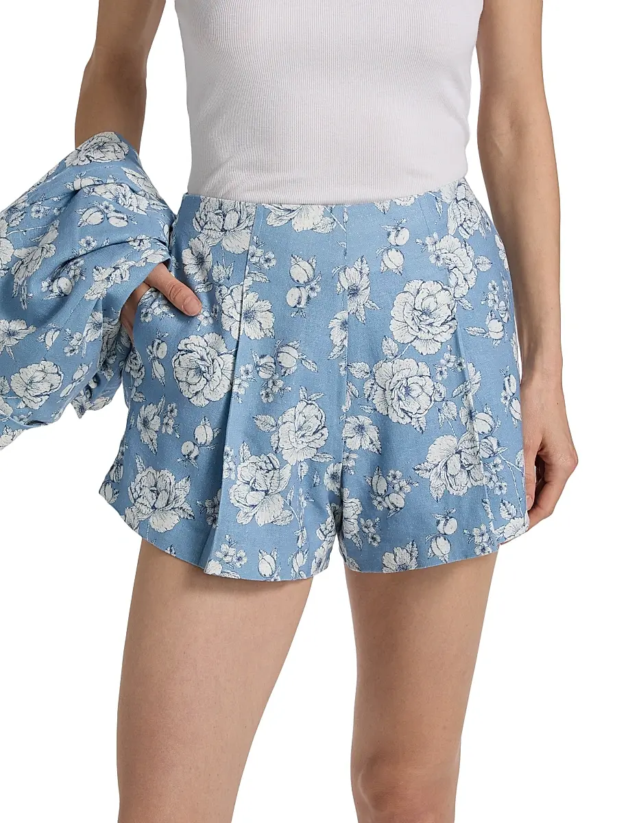 Generation Love Women's Carmine Floral Linen-Blend Shorts | Thumbnail 3 Generation Love Women's Carmine Floral Linen-Blend Shorts | Thumbnail 3