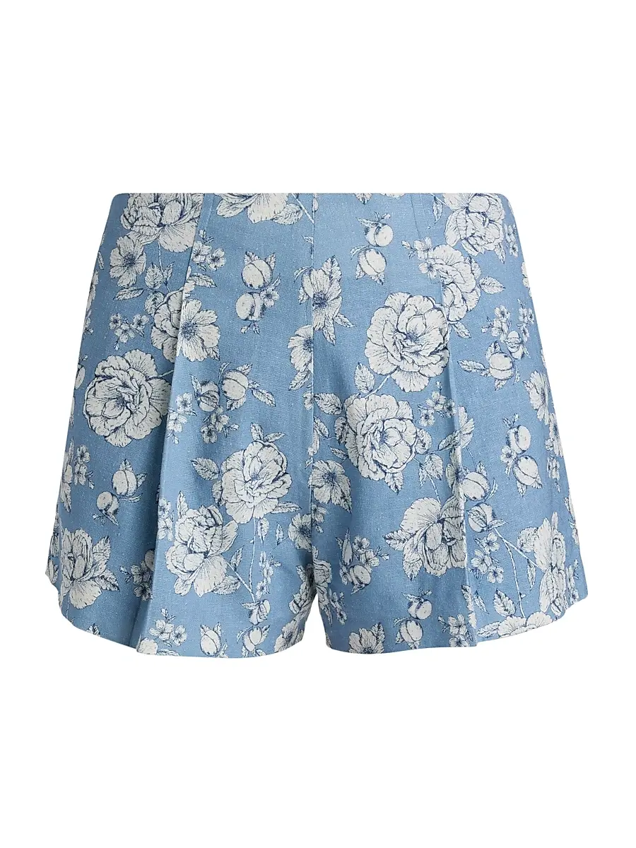 Generation Love Women's Carmine Floral Linen-Blend Shorts | Image 1 Generation Love Women's Carmine Floral Linen-Blend Shorts | Image 1