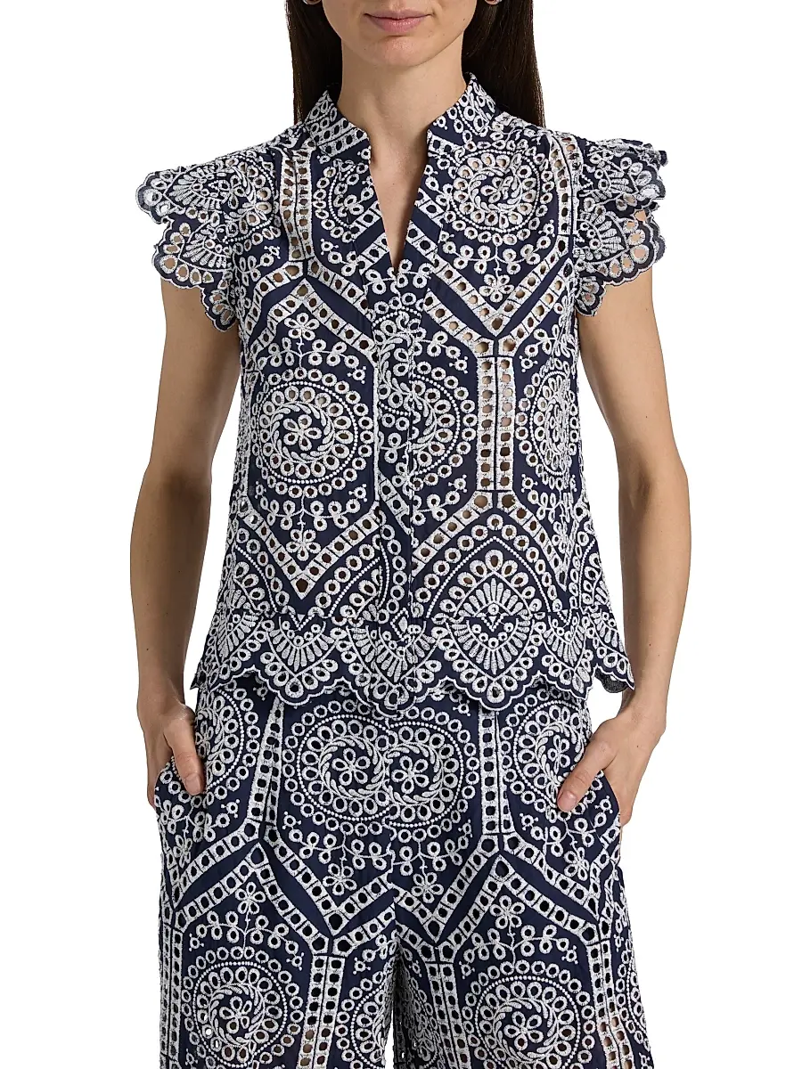 Generation Love Women's Romy Eyelet-Embroidered Cotton Shirt | Thumbnail 3 Generation Love Women's Romy Eyelet-Embroidered Cotton Shirt | Thumbnail 3