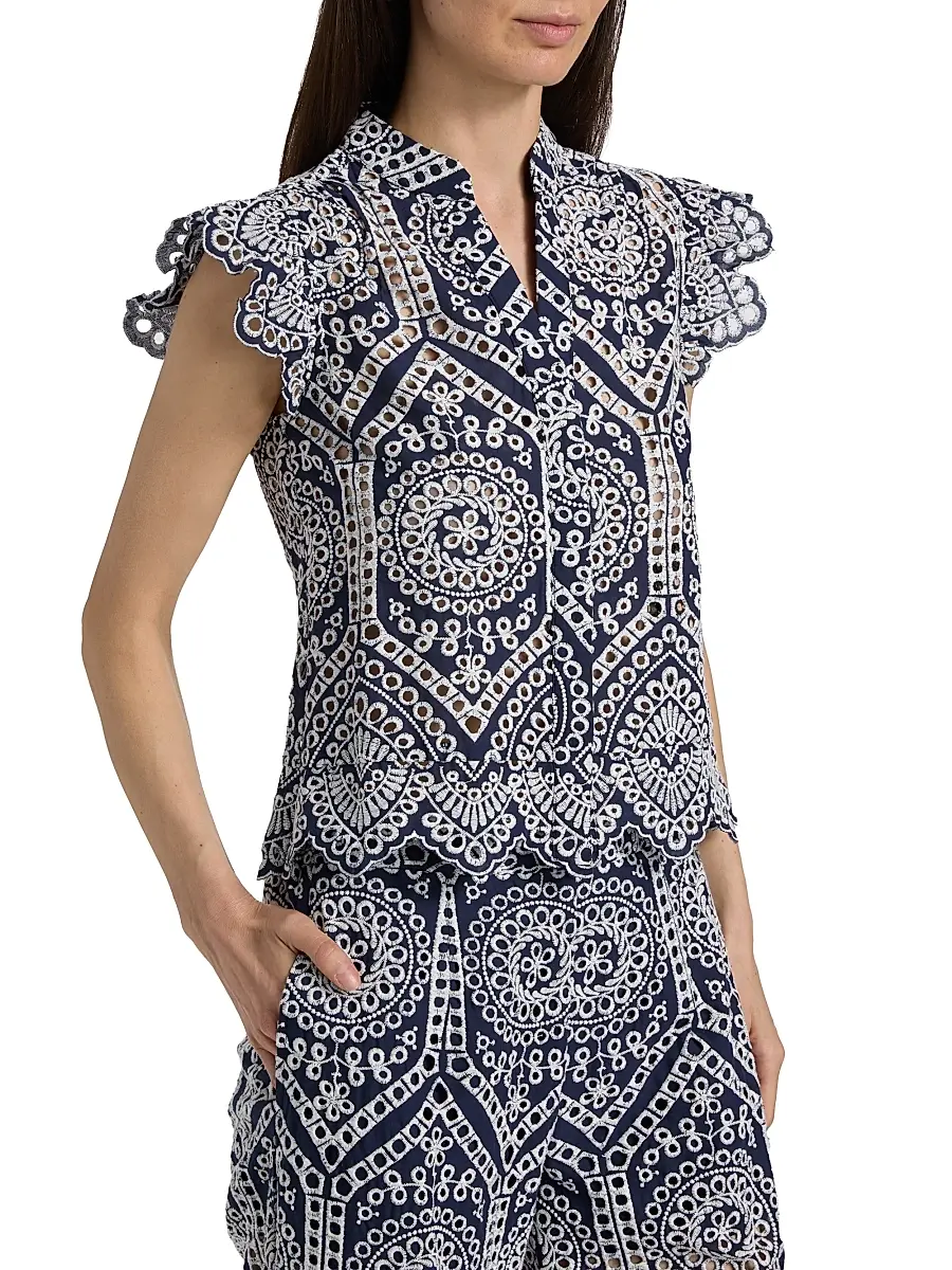 Generation Love Women's Romy Eyelet-Embroidered Cotton Shirt | Thumbnail 4 Generation Love Women's Romy Eyelet-Embroidered Cotton Shirt | Thumbnail 4