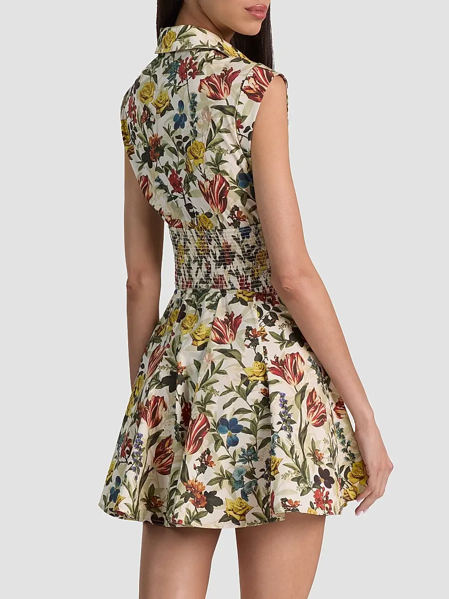 Alice + Olivia Women's Kim Paneled Corset Flared Mini Shirtdress | Thumbnail 3 Alice + Olivia Women's Kim Paneled Corset Flared Mini Shirtdress | Thumbnail 3