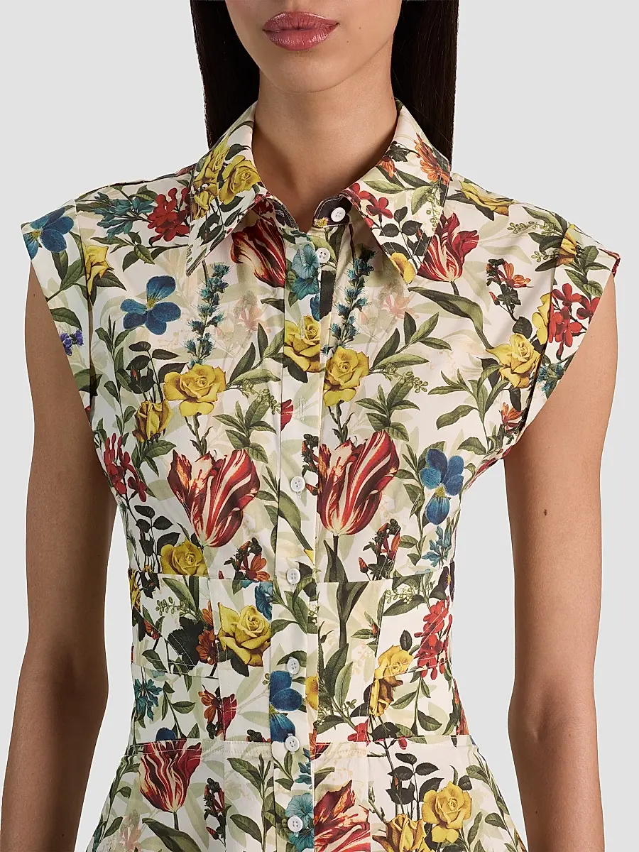 Alice + Olivia Women's Kim Paneled Corset Flared Mini Shirtdress | Thumbnail 5 Alice + Olivia Women's Kim Paneled Corset Flared Mini Shirtdress | Thumbnail 5