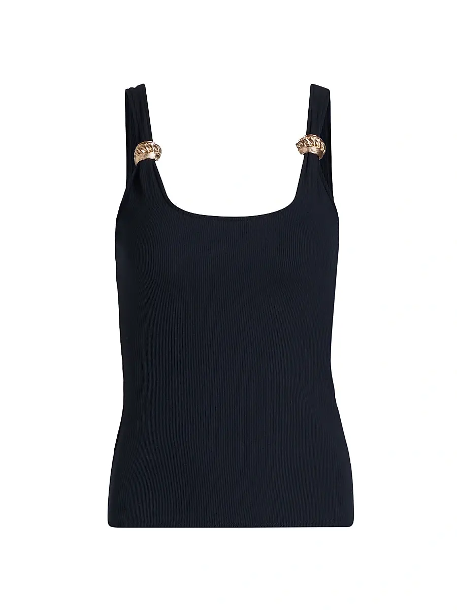 Generation Love Women's Hara Rib-Knit Tank - French Navy - Size Large | Image 1 Generation Love Women's Hara Rib-Knit Tank - French Navy - Size Large | Image 1