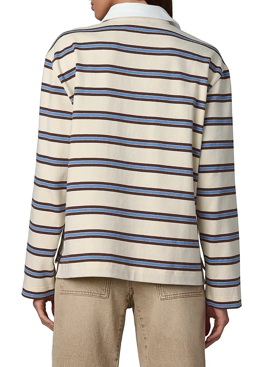 Joe's Jeans Women's Dylan Striped Cotton Oversized Rugby Shirt | Thumbnail 5 Joe's Jeans Women's Dylan Striped Cotton Oversized Rugby Shirt | Thumbnail 5