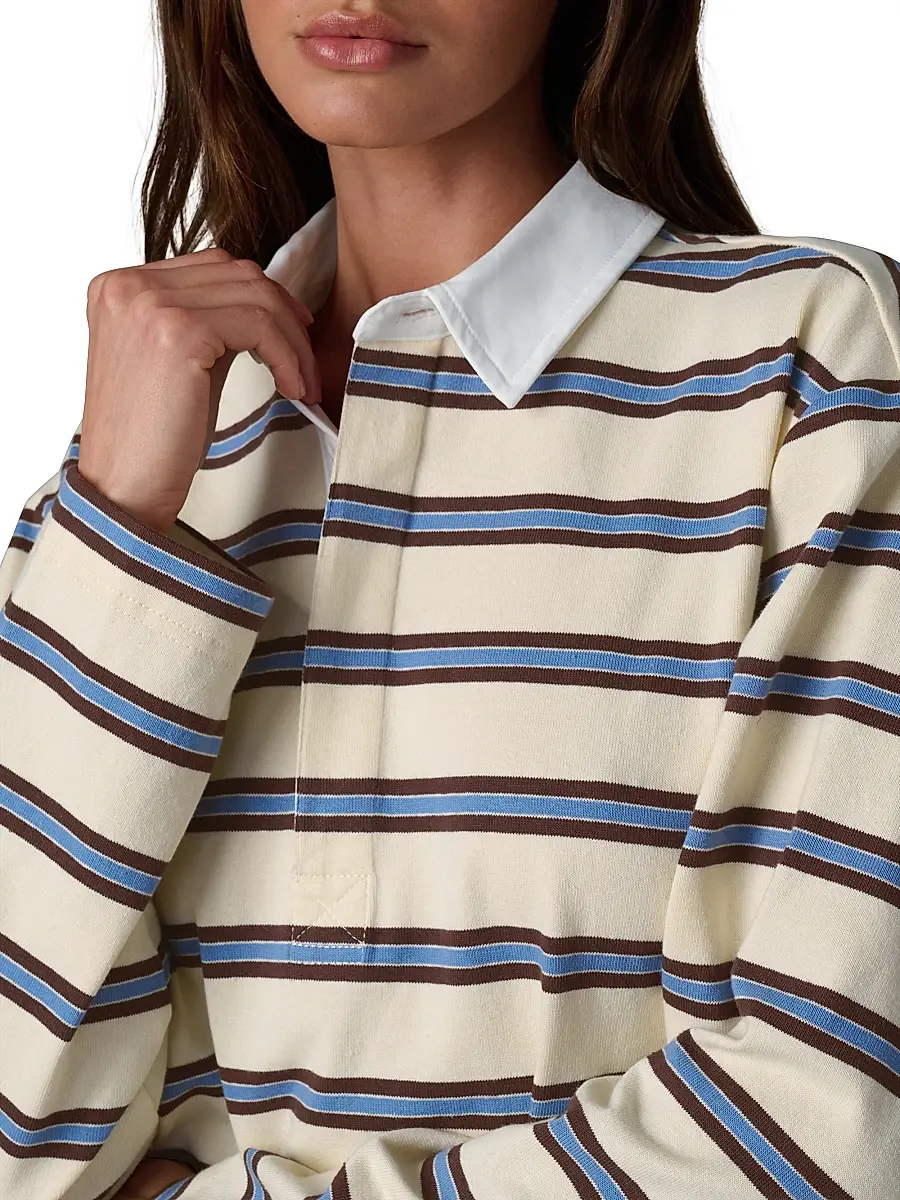 Joe's Jeans Women's Dylan Striped Cotton Oversized Rugby Shirt | Thumbnail 6 Joe's Jeans Women's Dylan Striped Cotton Oversized Rugby Shirt | Thumbnail 6