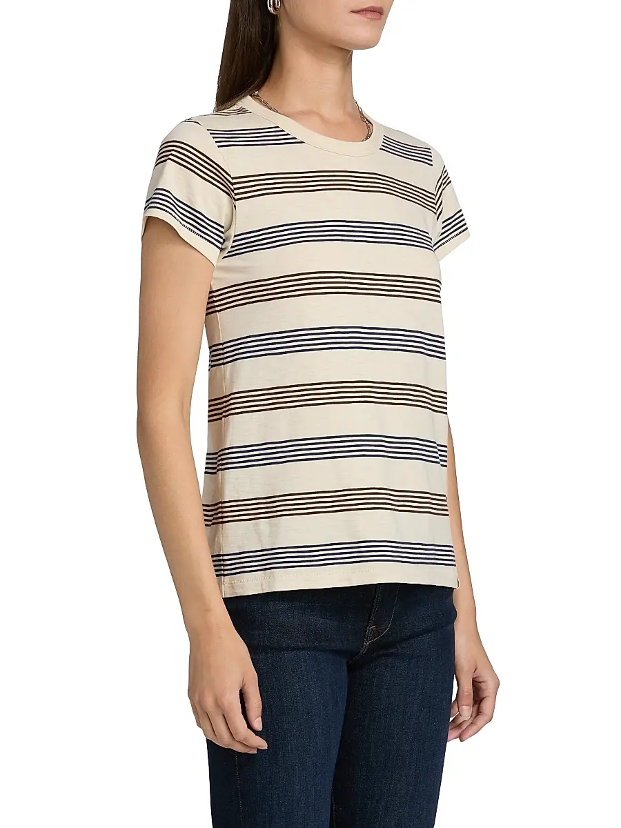 rag & bone Women's The Slub Striped Cotton T-Shirt | Thumbnail 4 rag & bone Women's The Slub Striped Cotton T-Shirt | Thumbnail 4