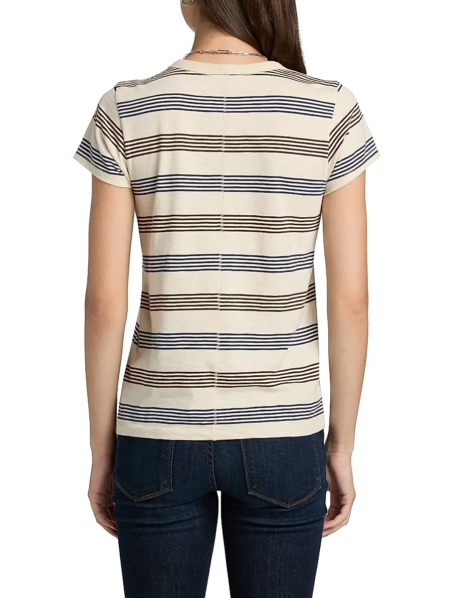 rag & bone Women's The Slub Striped Cotton T-Shirt | Thumbnail 5 rag & bone Women's The Slub Striped Cotton T-Shirt | Thumbnail 5
